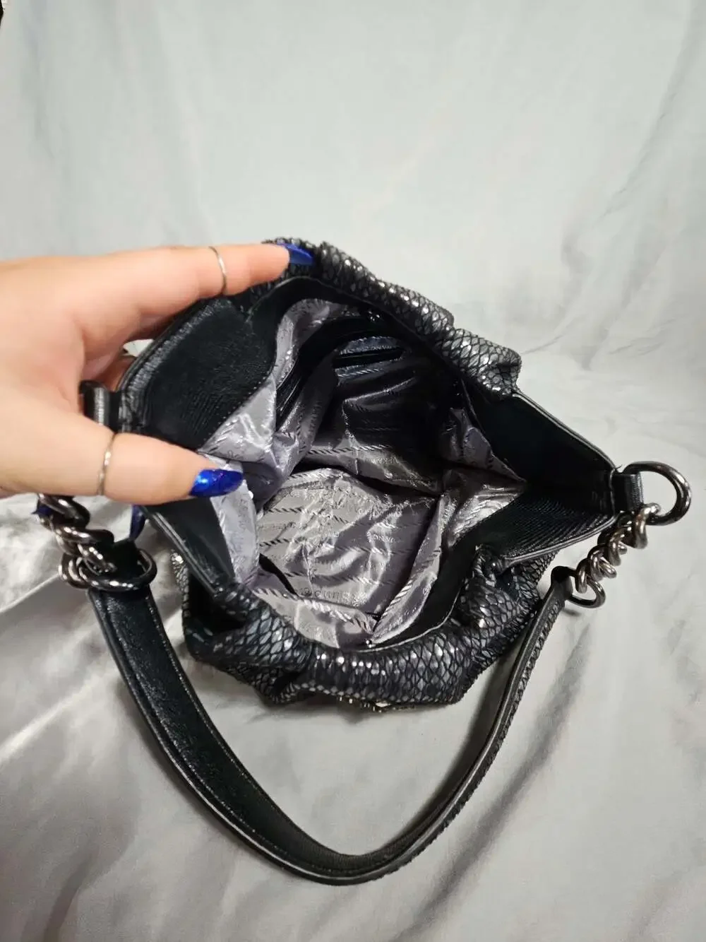 Simply Vera Vera Wang Hobo Shoulder Bag, Chain Detail and Snakeskin Pattern